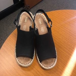 Tons black oxford women’s Monica wedges sandal